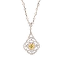 FANCY INTENSE YELLOW DIAMOND AND DIAMOND NECKLACE