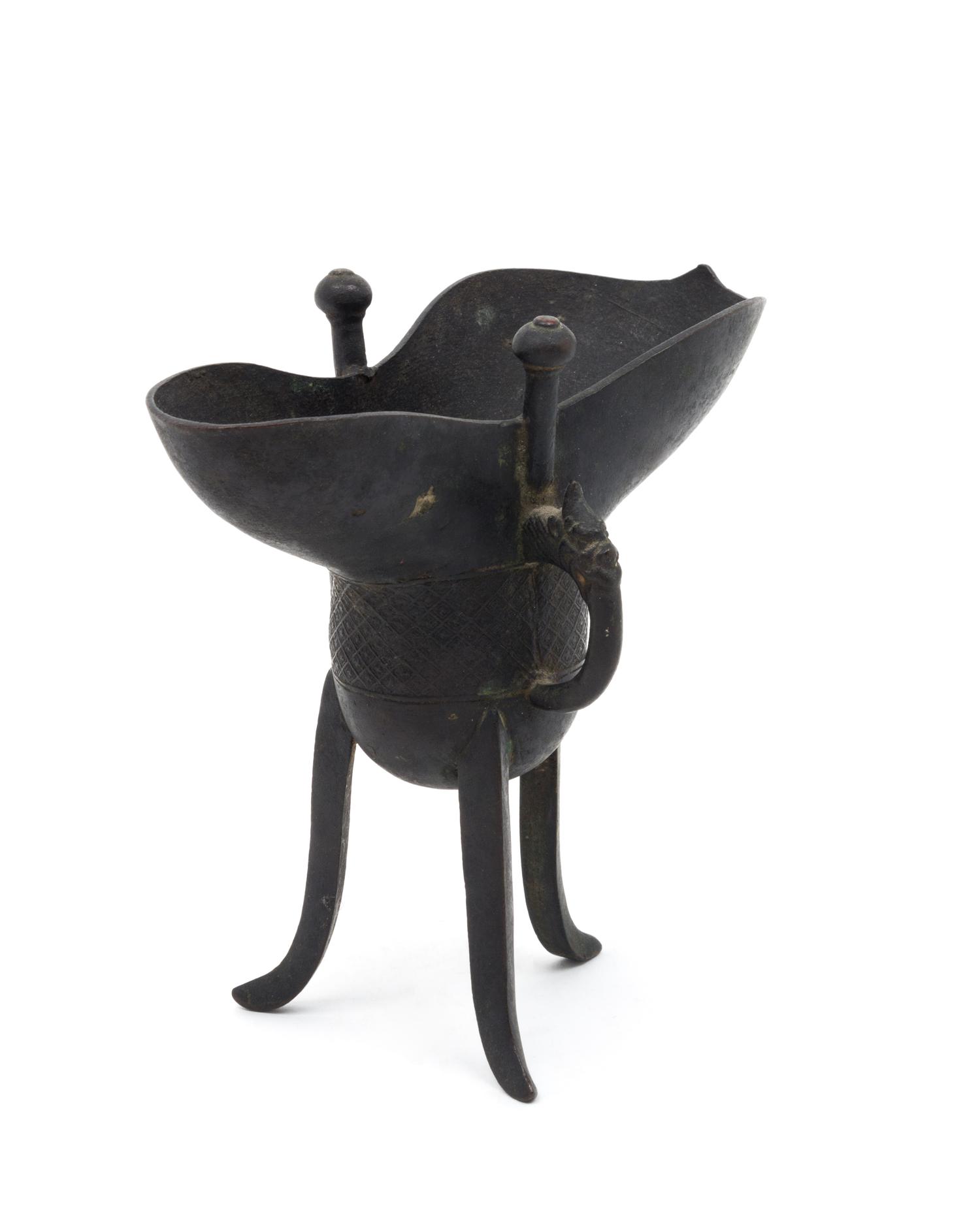 An Archaistic Bronze Wine Vessel, Jue — CHENGHUA PERIOD (1465-1487)