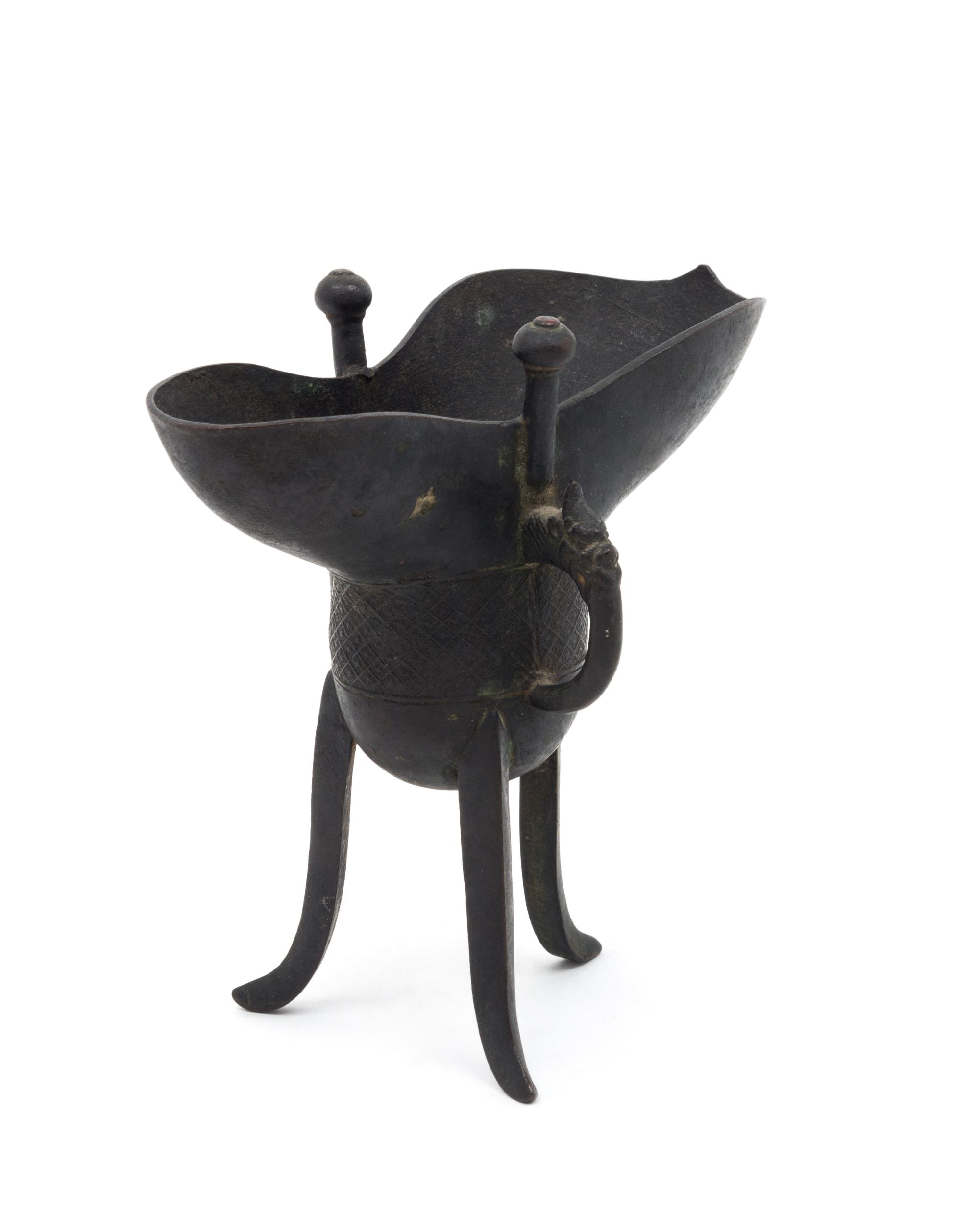 An Archaistic Bronze Wine Vessel, Jue — CHENGHUA PERIOD (1465-1487)