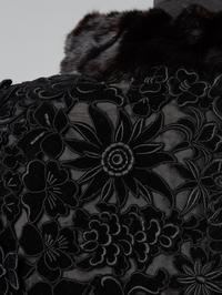 Givenchy Haute Couture Floral Appliqué Coat with Fur Collar, 1960-80s