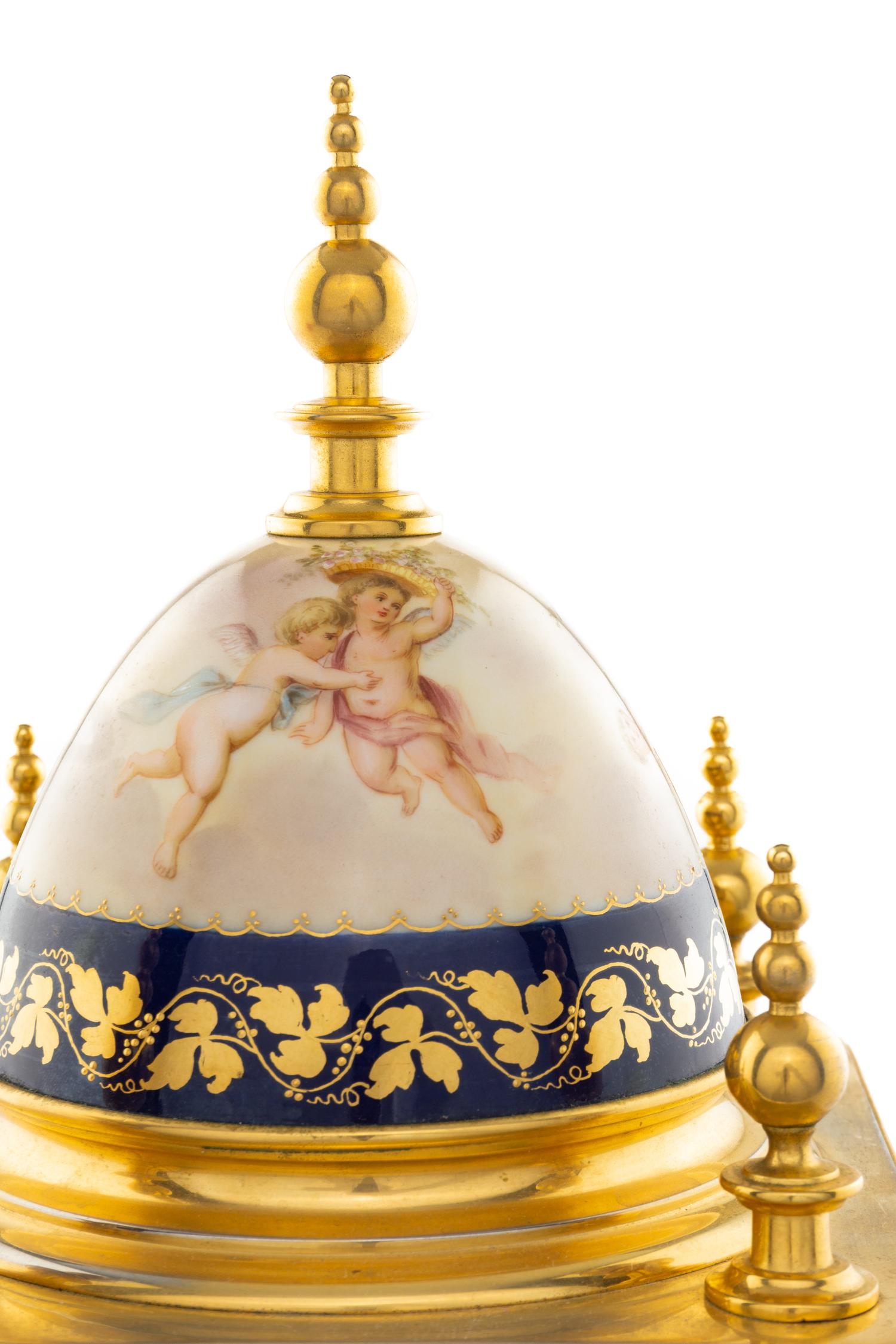 A Vienna Gilt Bronze Mounted Porcelain Clock