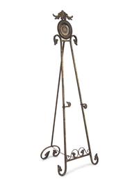 A French Patinated and Gilt Metal Easel