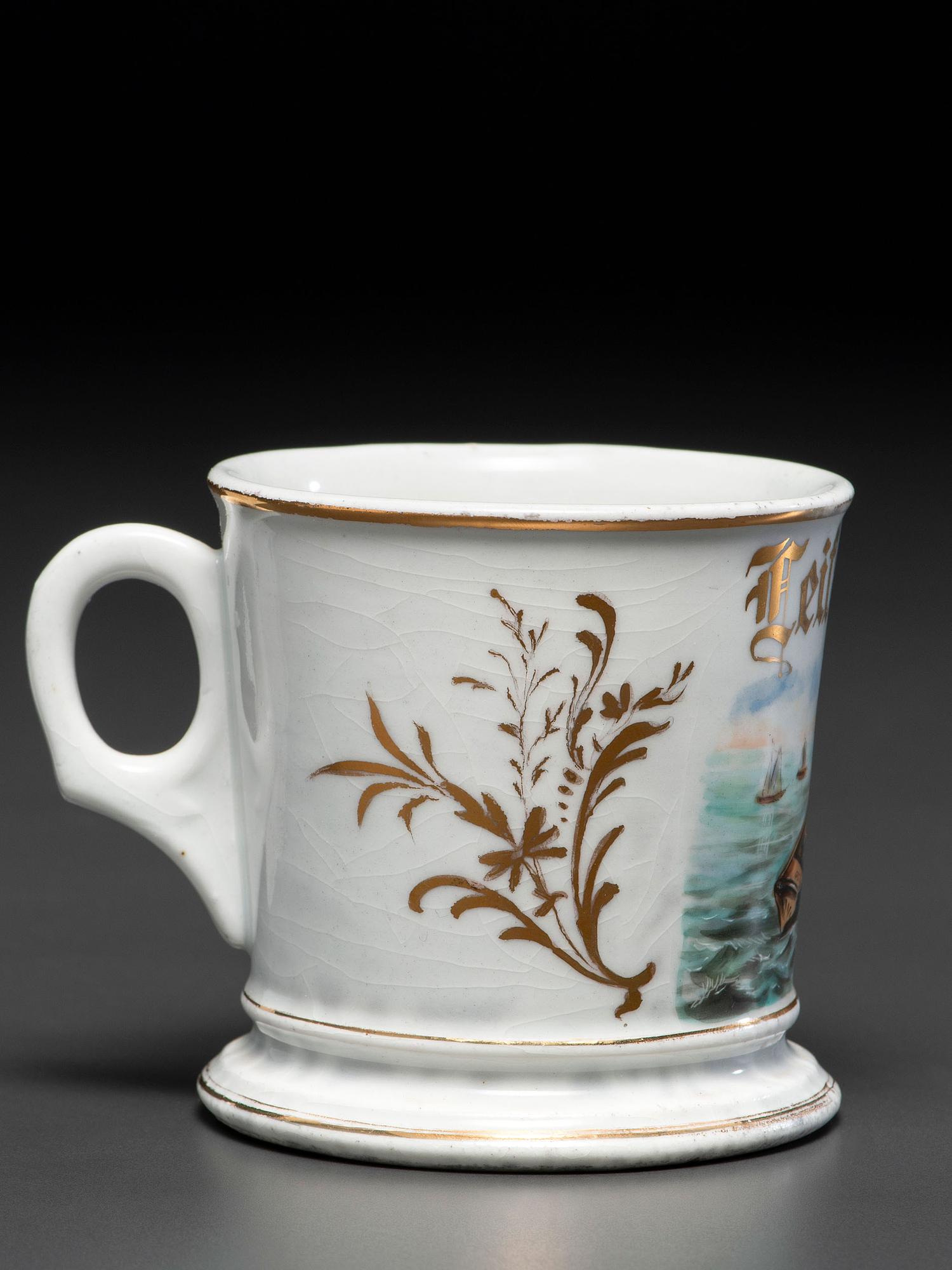 A Crab Fisherman's Porcelain Occupational Shaving Mug