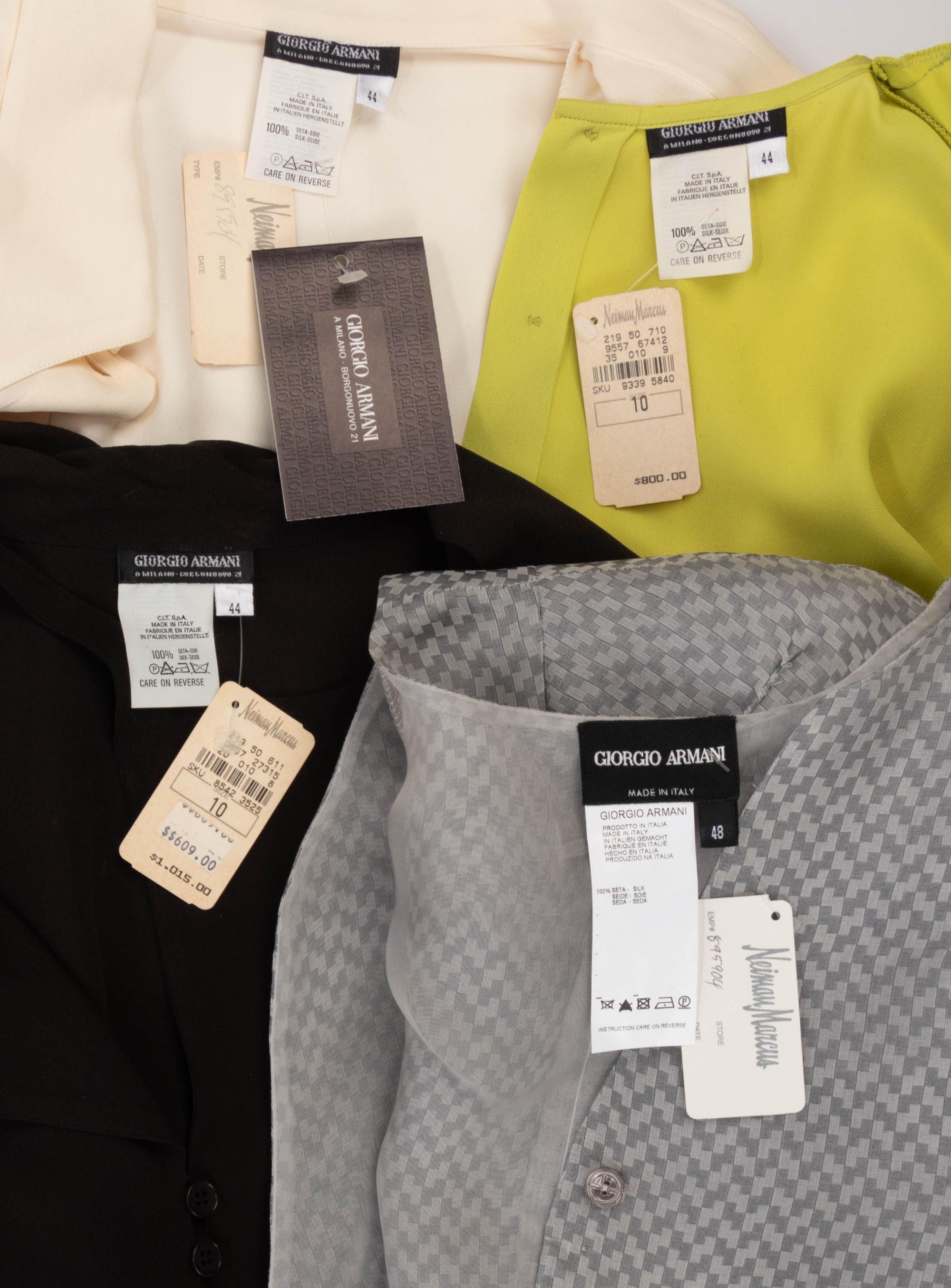 Four Giorgio Armani Silk Blouses