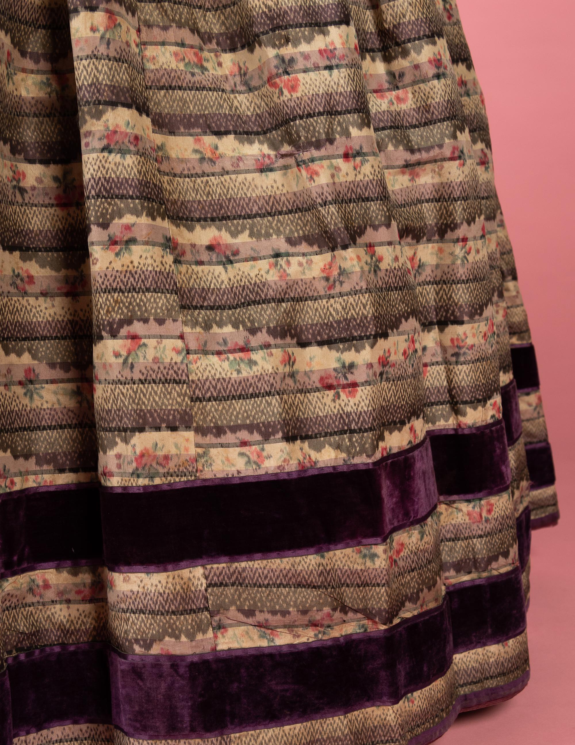 Silk Ikat Print Dress, 1850s