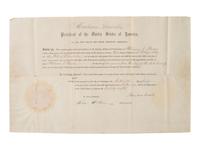 [LINCOLN, Abraham (1809-1865)]. Partially printed document signed as President. Washington, DC, 16 July 1861.