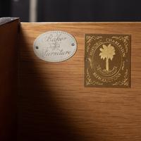 A George III Style Mahogany and Satinwood-Inlaid Sideboard