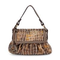 Fendi, Mini Chef Bag in Metallic Croc Jacquard