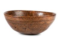 A Burlwood Turned and Incised Breadbowl