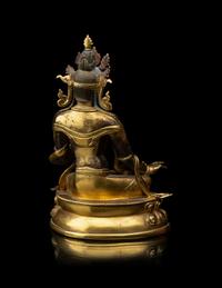 A Sino-Tibetan Gilt Bronze Figure of Avalokiteshvara