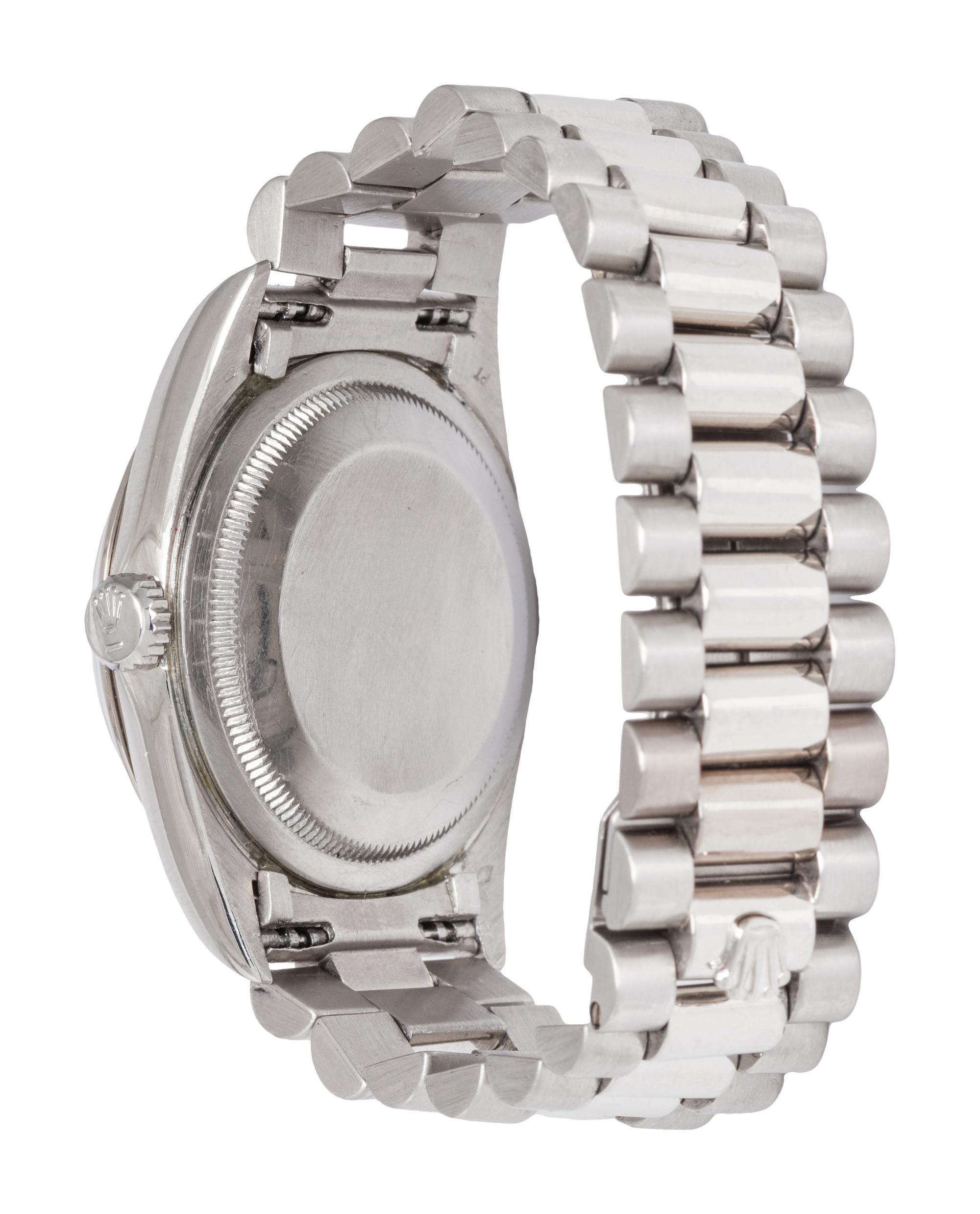 ROLEX, REF. 18206 PLATINUM 'OYSTER PERPETUAL DAY-DATE' WRISTWATCH