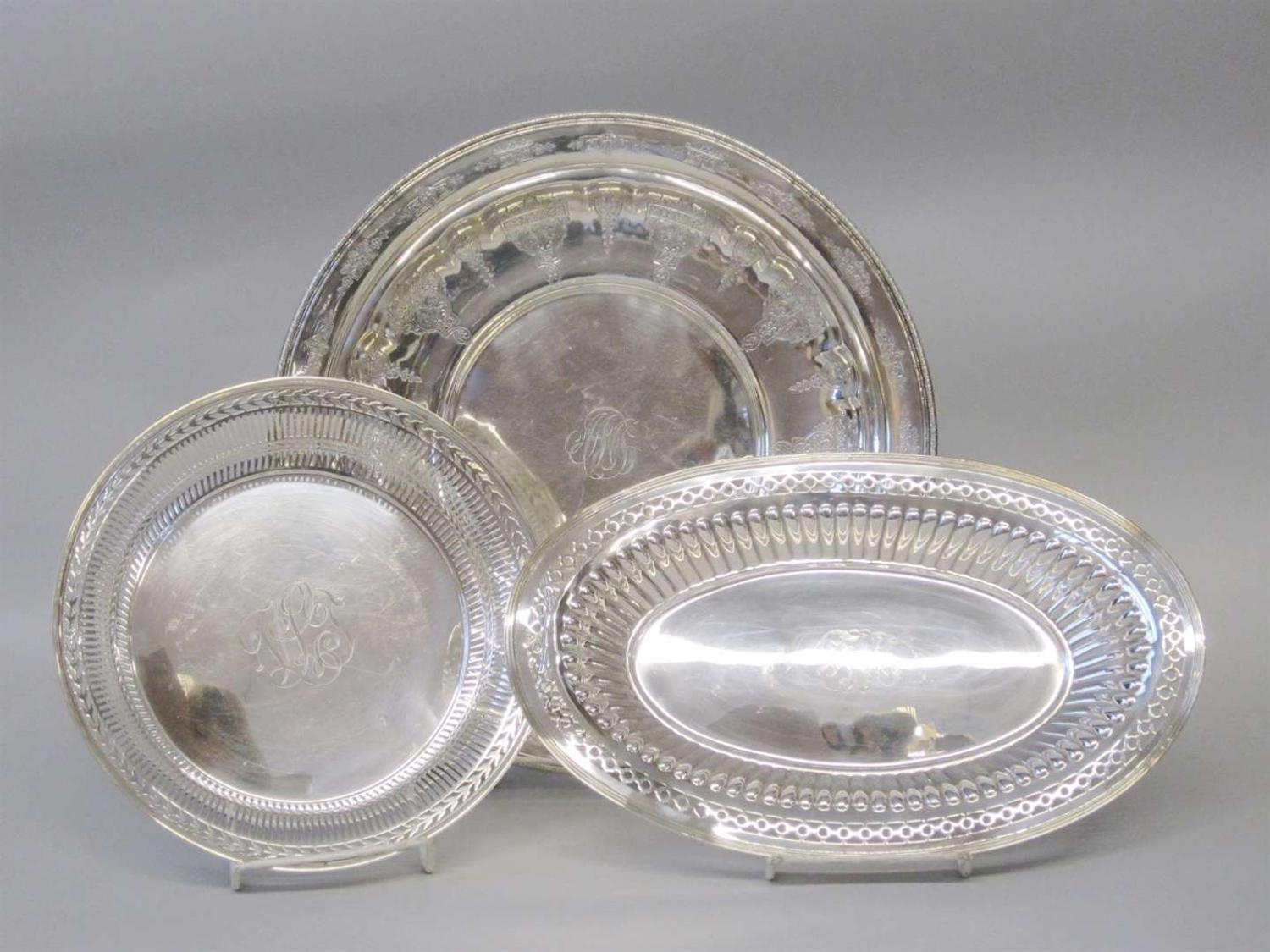 Sterling silver tray frank m. whiting co., attleboro, ma, late 19th/early 20th century