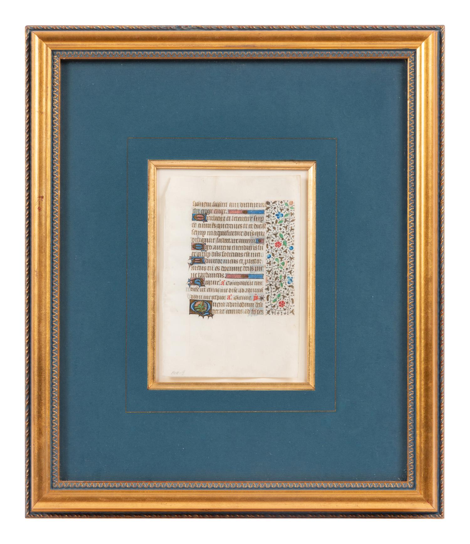 A Group of Book of Hours Leaves on Vellum