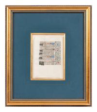 A Group of Book of Hours Leaves on Vellum