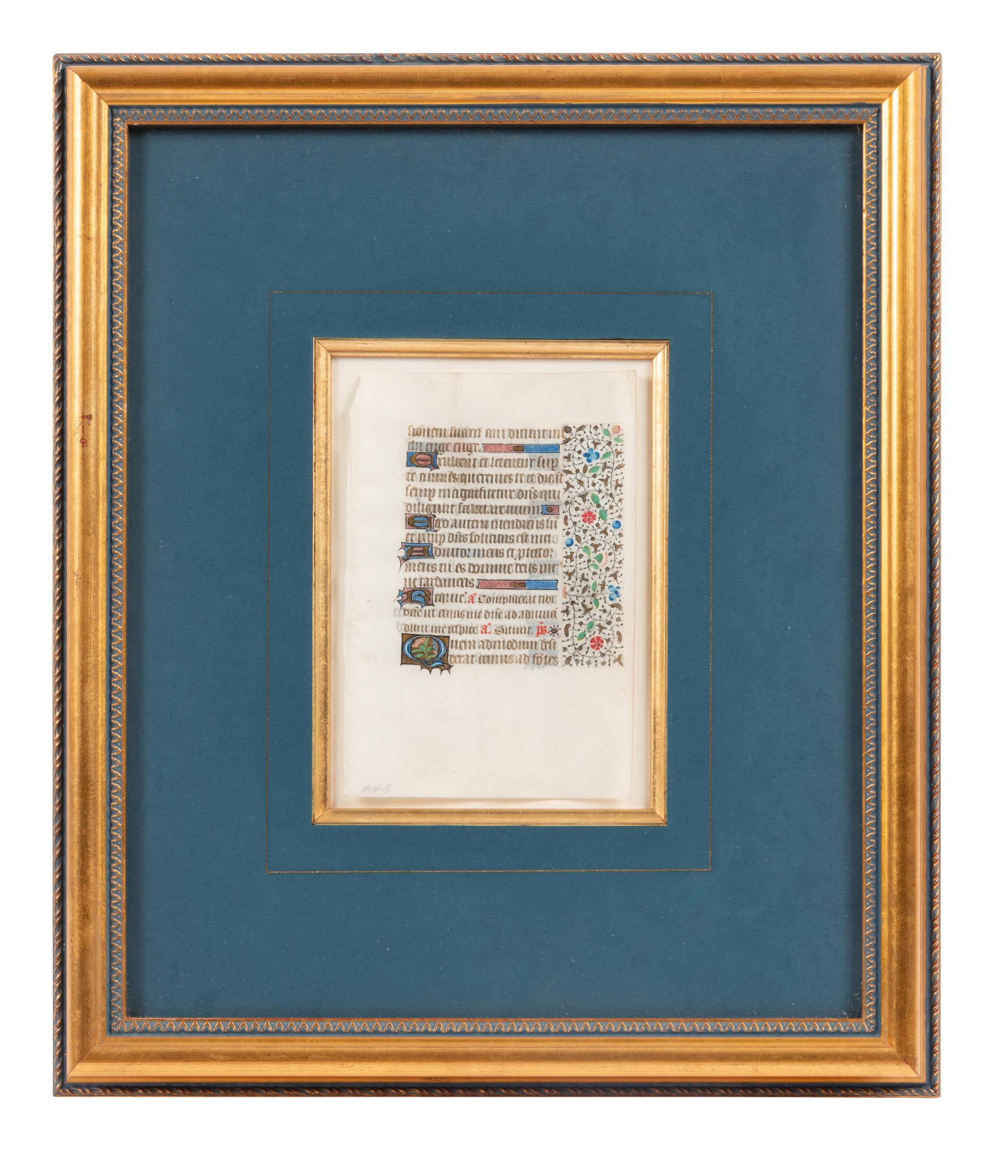 A Group of Book of Hours Leaves on Vellum