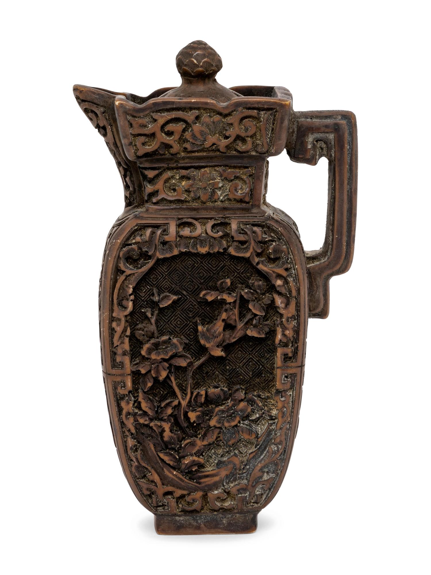 A Tibetan Carved Yak Bone Vessel
