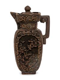 A Tibetan Carved Yak Bone Vessel