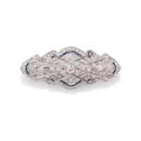 EDWARDIAN, DIAMOND AND SYNTHETIC SAPPHIRE BROOCH