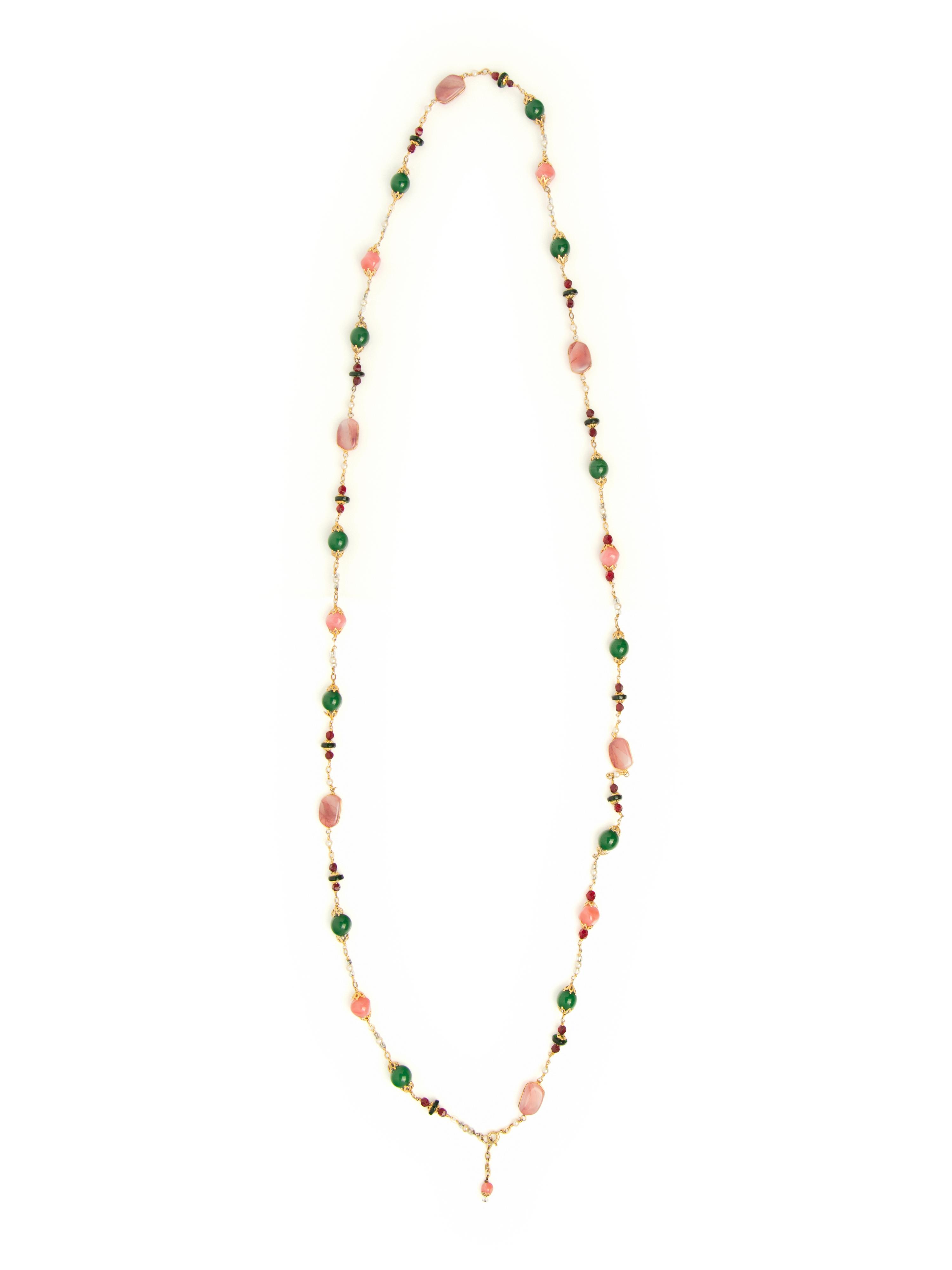 Couture Sautoir Necklace Attributed to Chanel by Robert Goossens, 1954-74