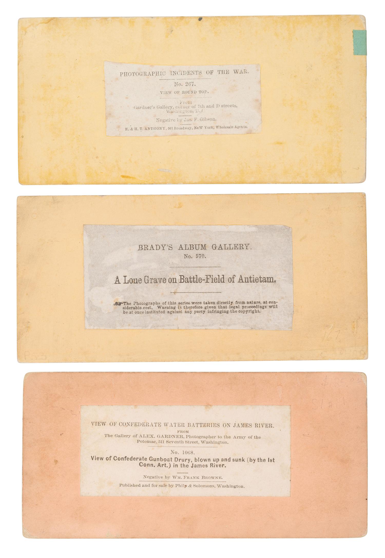 [CIVIL WAR]. 21 assorted Civil War stereoviews published by Alexander GARDNER. 1862-1865.