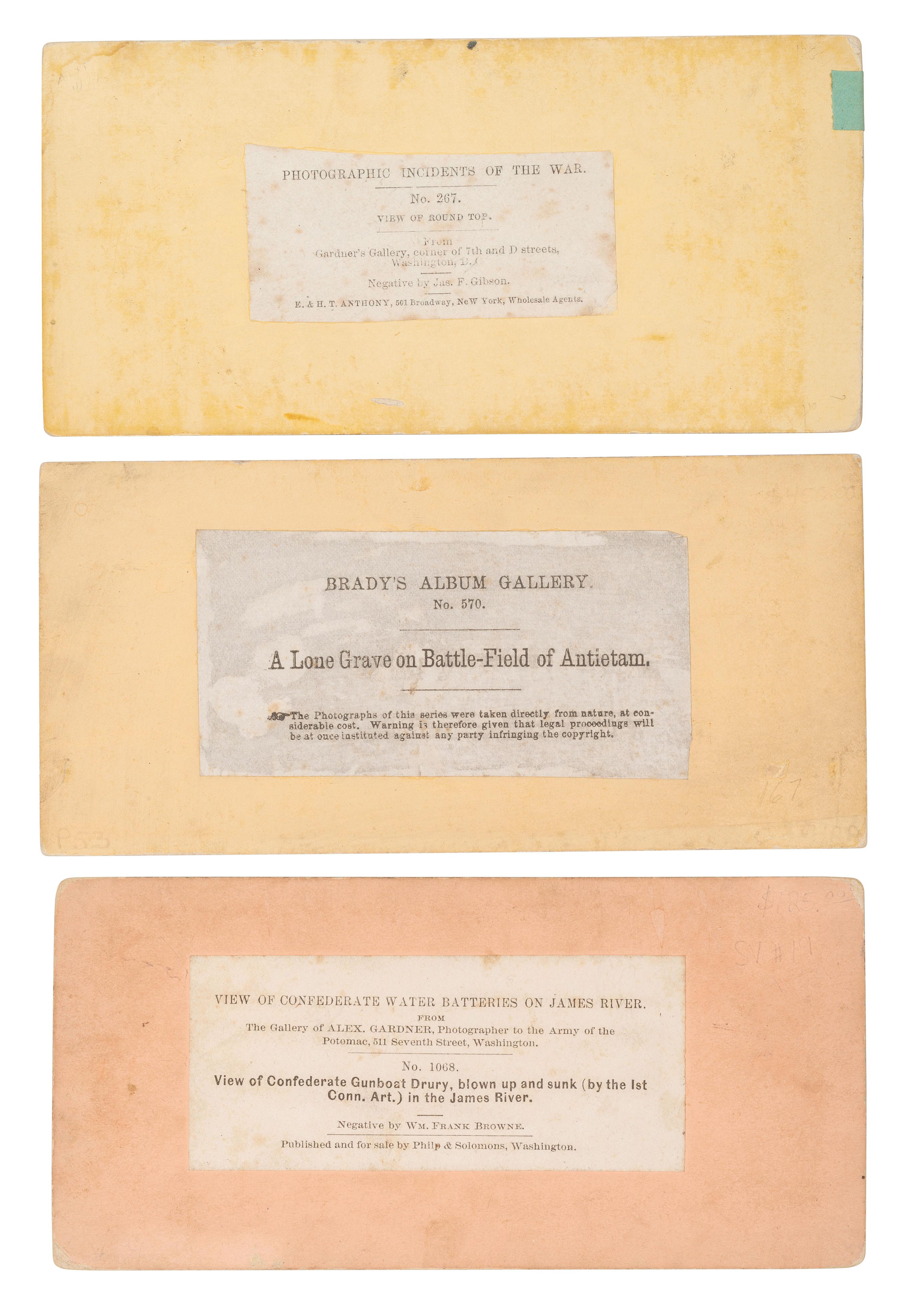 [CIVIL WAR]. 21 assorted Civil War stereoviews published by Alexander GARDNER. 1862-1865.