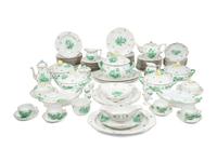 A Herend Chinese Bouquet Porcelain Dinner Service