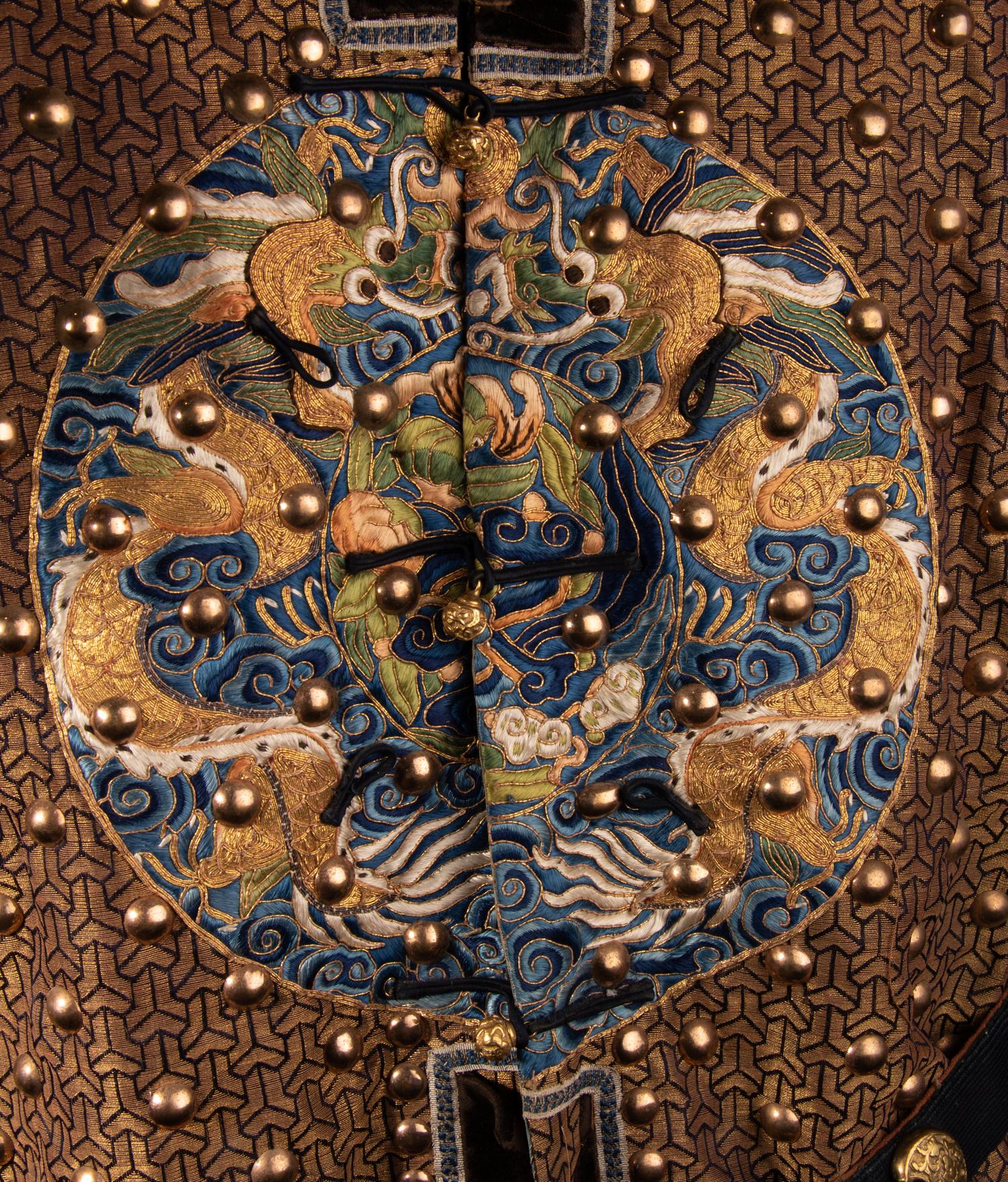 An Imperial Gilt Bronze and Iron Helmet and Partial Set of Armor