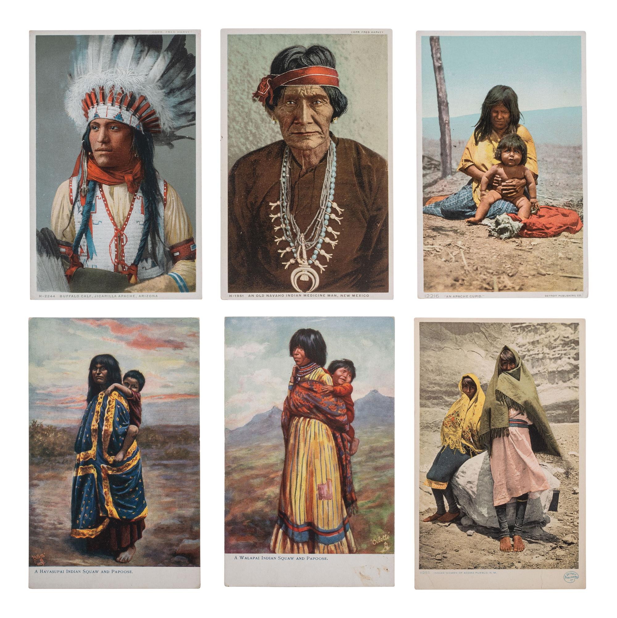 [NATIVE AMERICANS]. 180+ items, incl. RPPCs & "Indian Chewing Gum" cards.