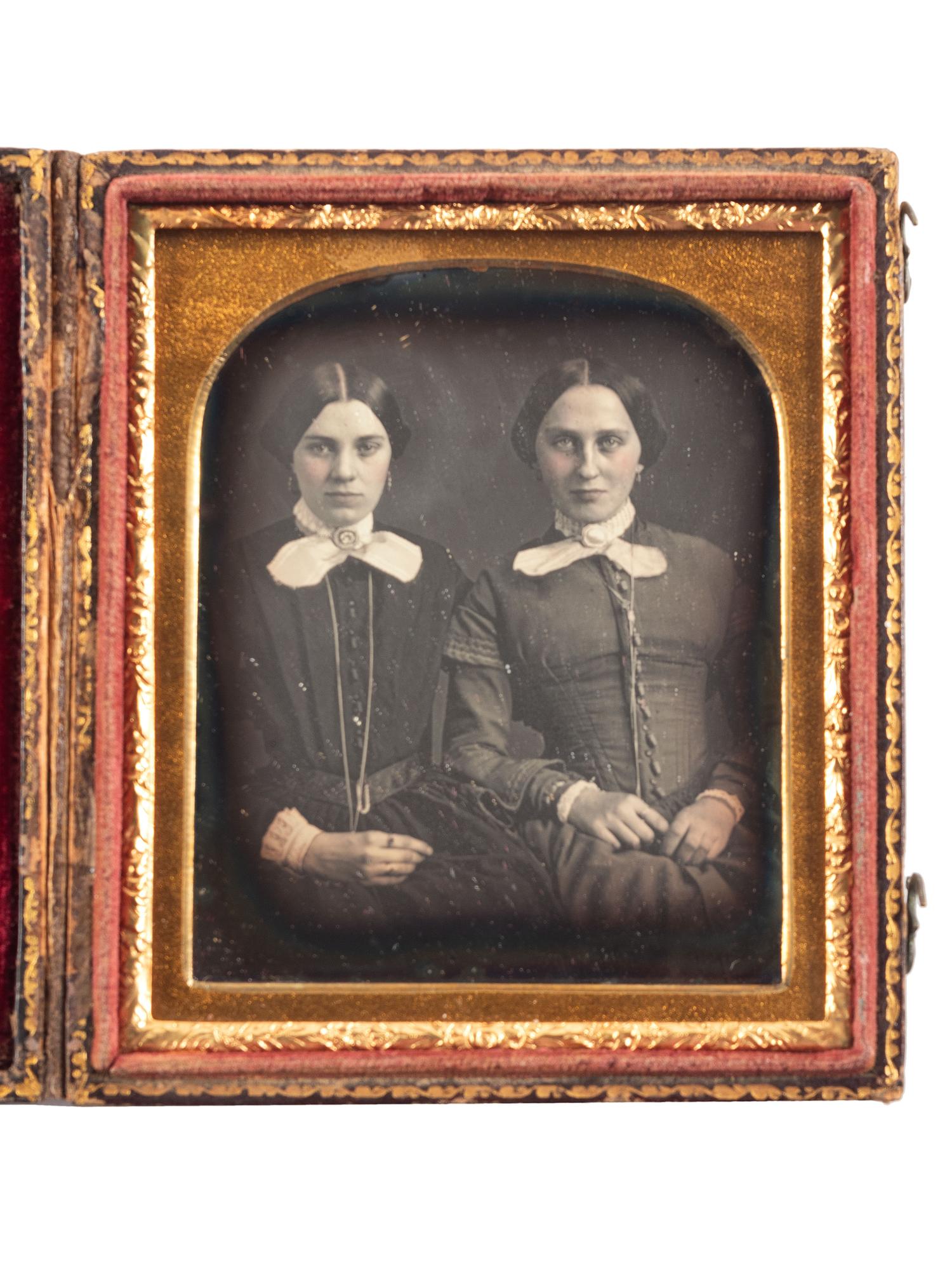 [EARLY PHOTOGRAPHY]. BALL, James Presley (1825-1904), photographer. Sixth plate daguerreotype of two women. Cincinnati, Ohio.