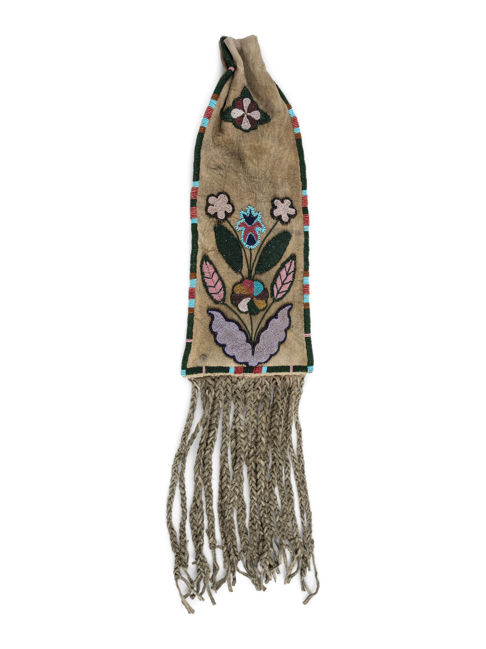 Metis Cree Beaded Hide Tobacco Bag