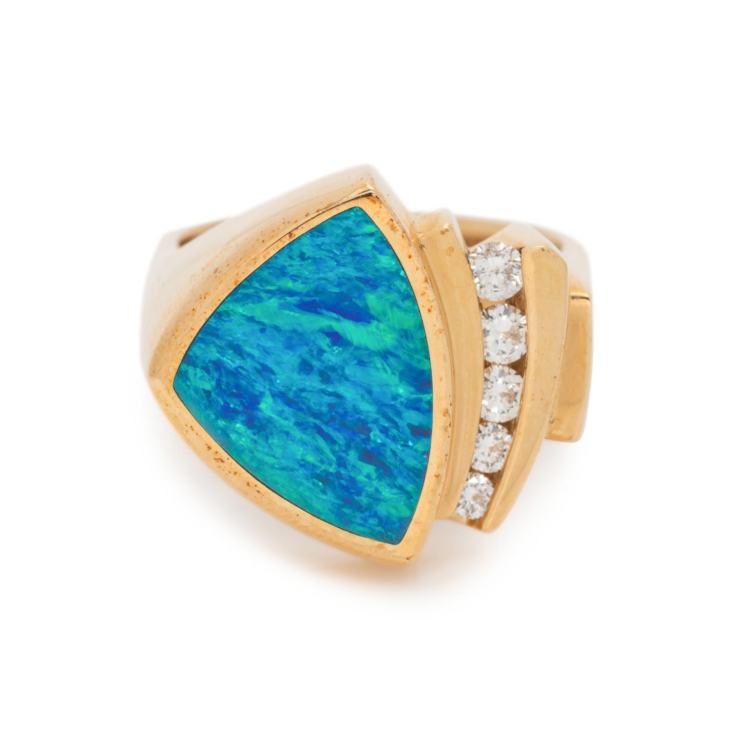 OPAL AND DIAMOND RING
