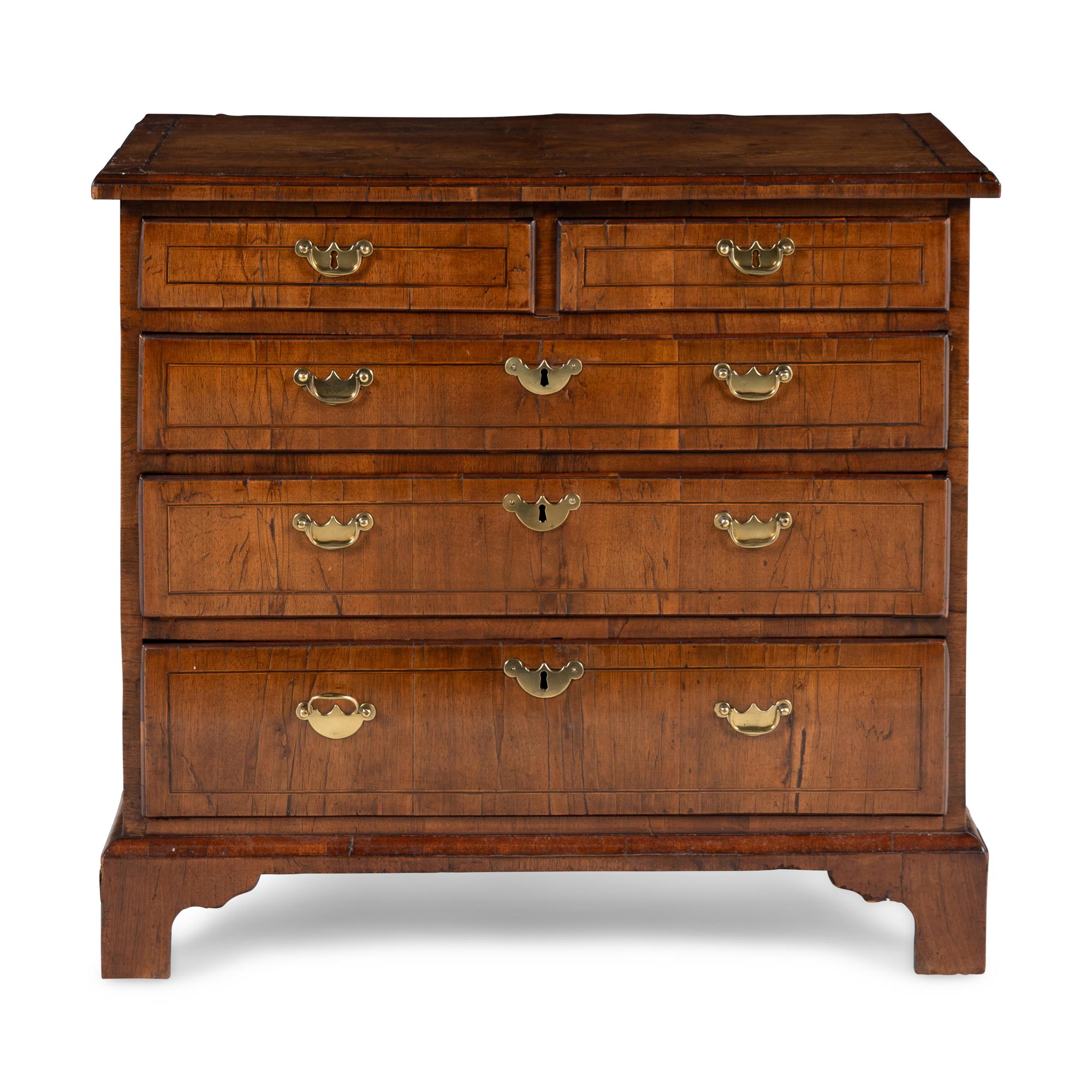 A George II Walnut Chest of Drawers
