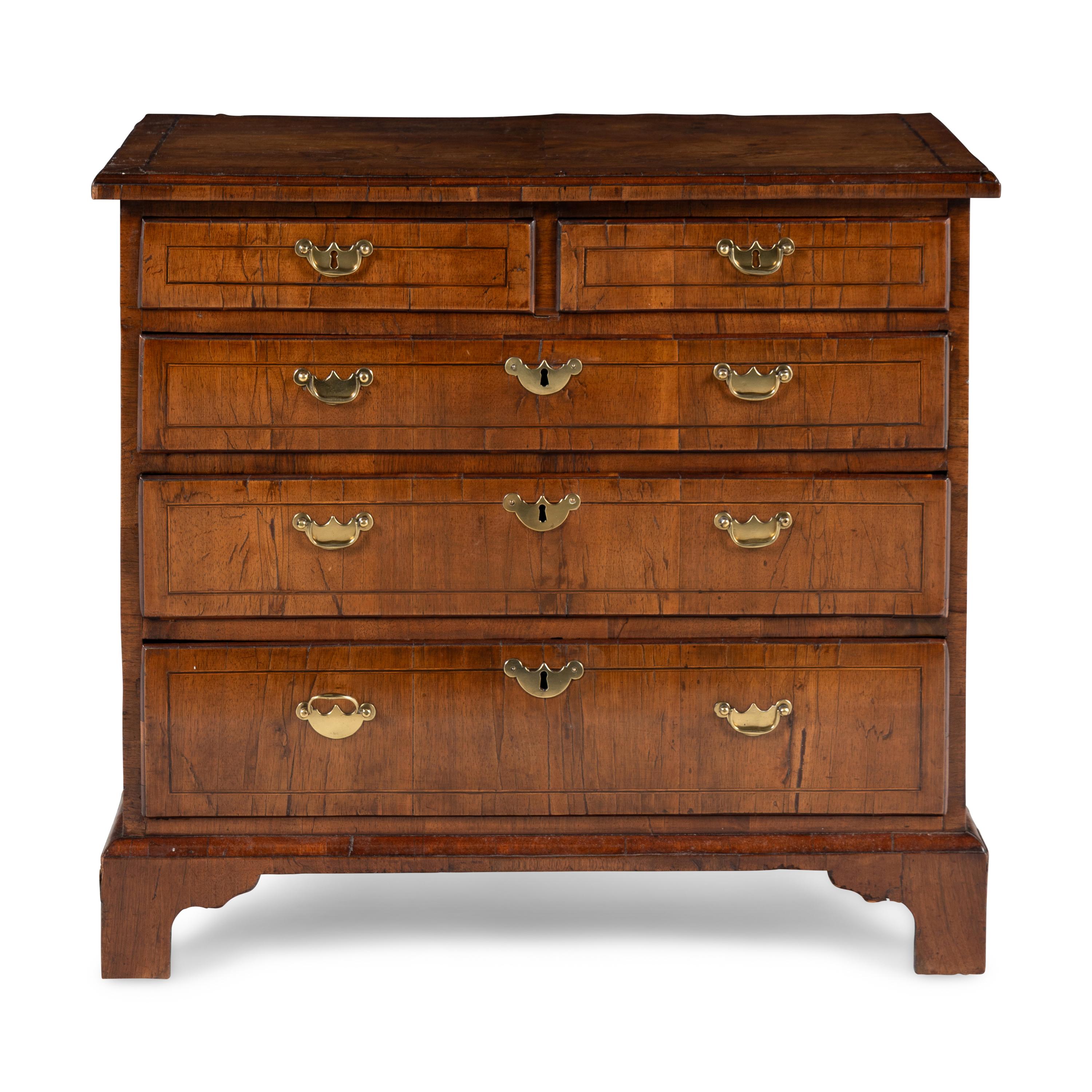 A George II Walnut Chest of Drawers