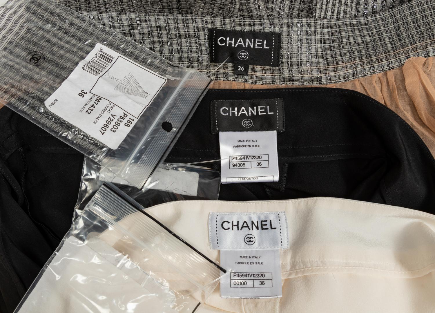 Four Chanel Items: Two Pants, One Skirt, One Belt, 2013-17