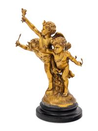 A Continental Gilt Bronze Figural Group