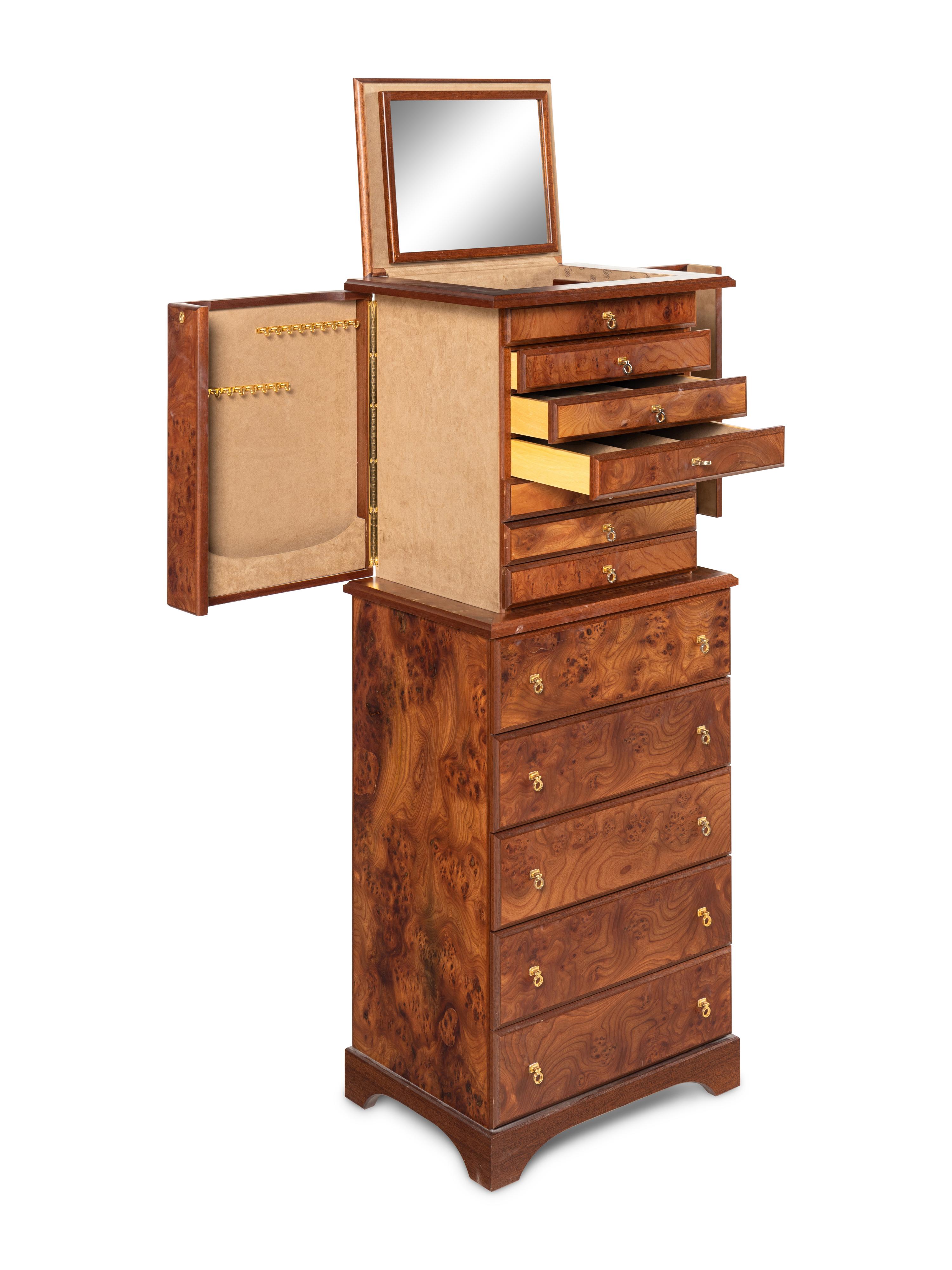 Madeleine Albright's Burlwood Standing Jewelry Box