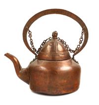 An Indian Copper Tea Kettle Height 16 inches.