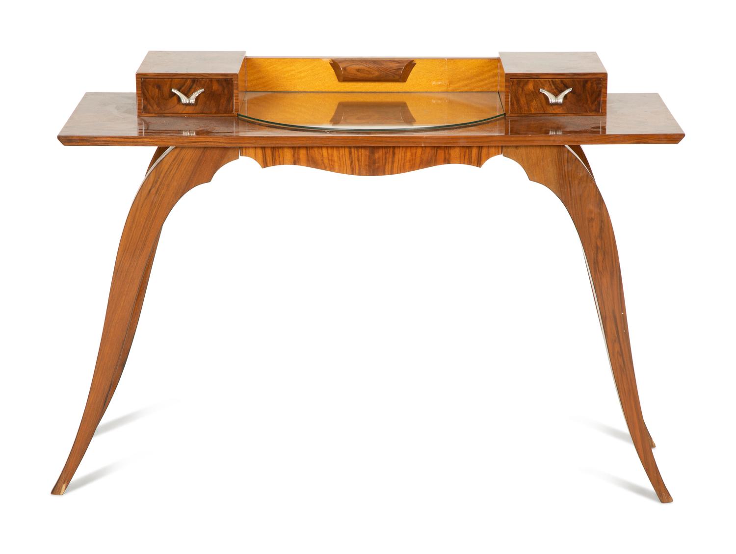 A French Art Deco Walnut and Lemon Wood Dressing Table — Early 20th Century