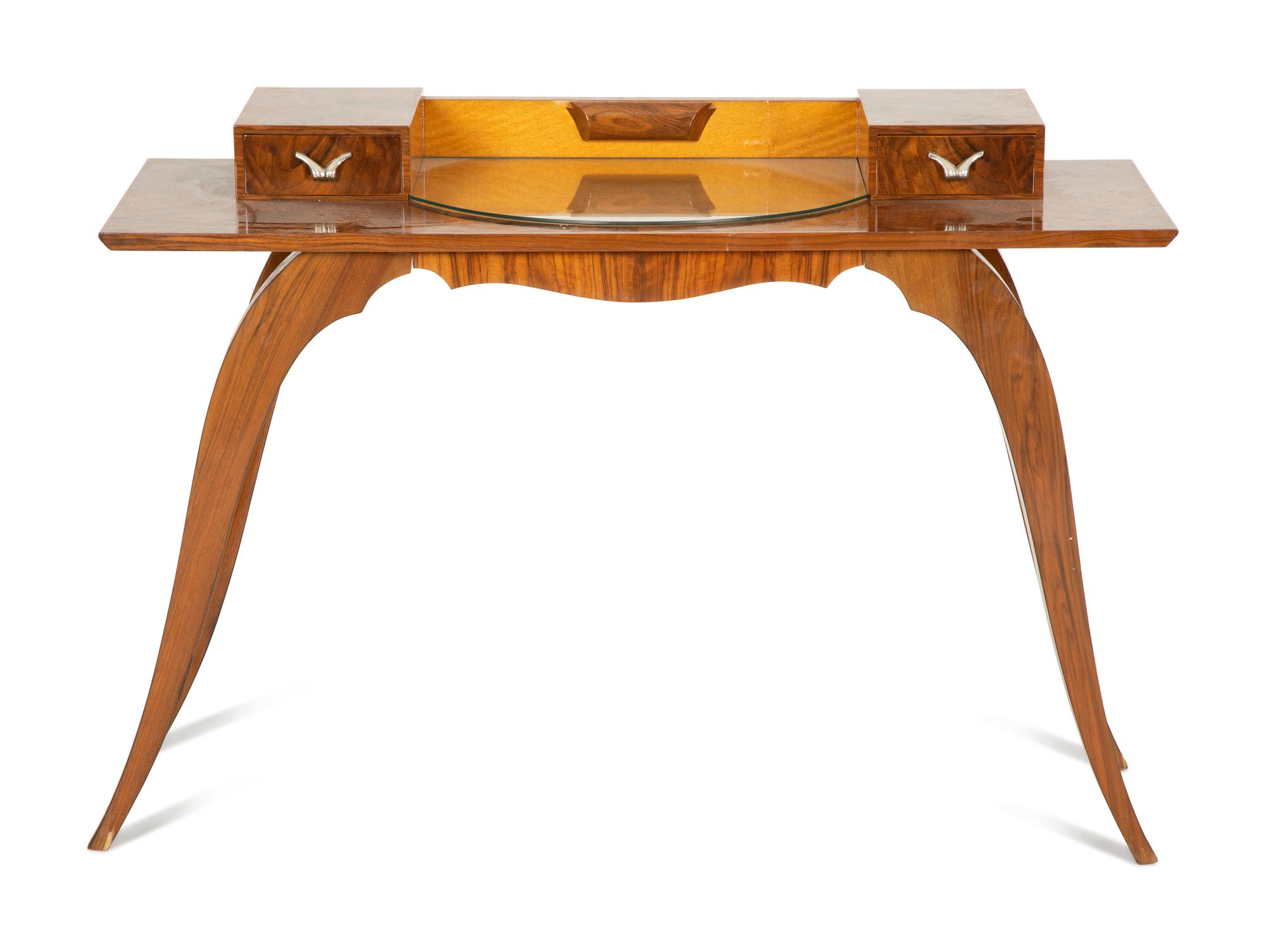 A French Art Deco Walnut and Lemon Wood Dressing Table — Early 20th Century