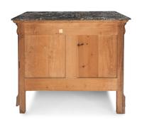 A Louis Philippe Walnut Marble-Top Chest of Drawers
