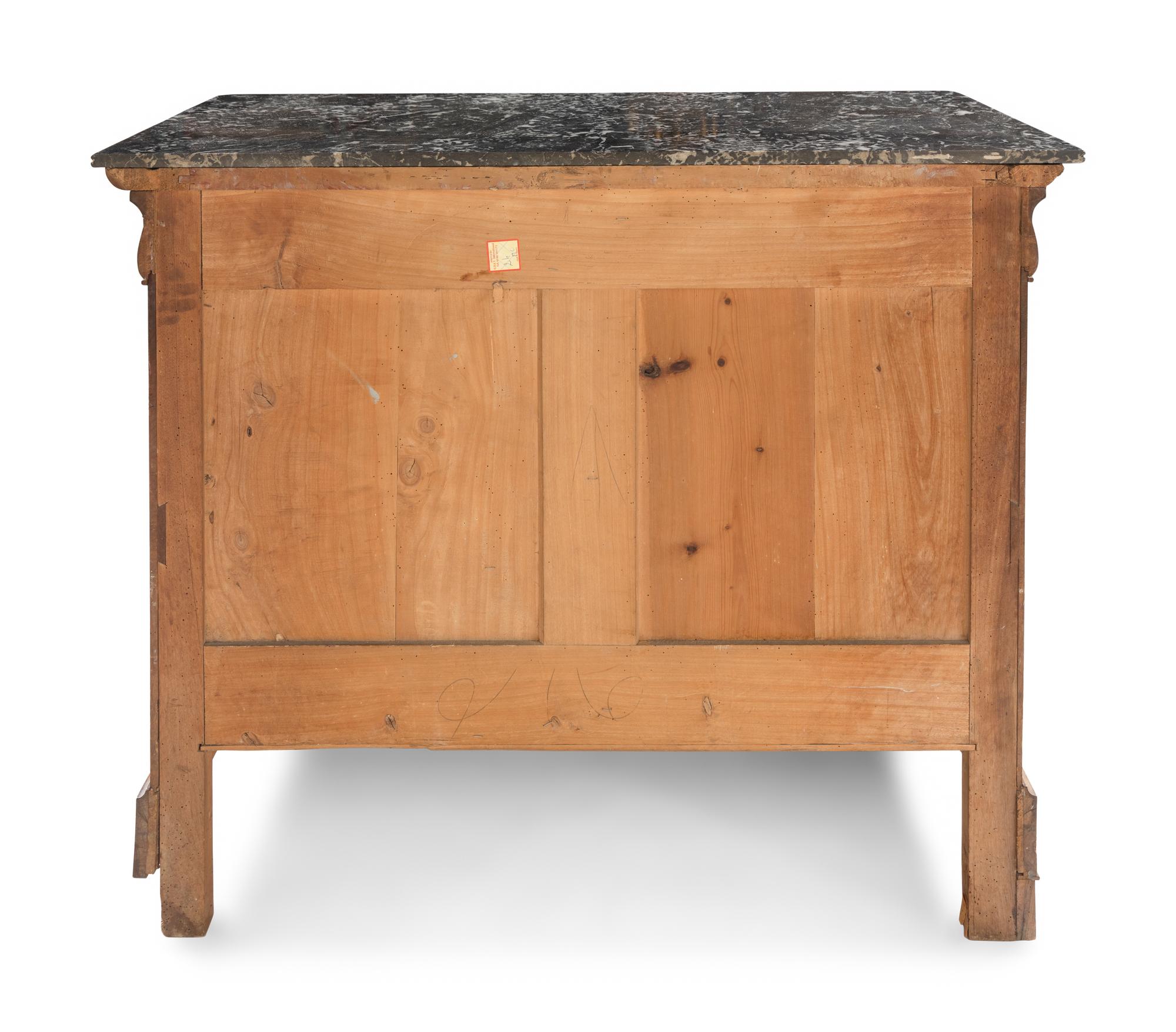A Louis Philippe Walnut Marble-Top Chest of Drawers