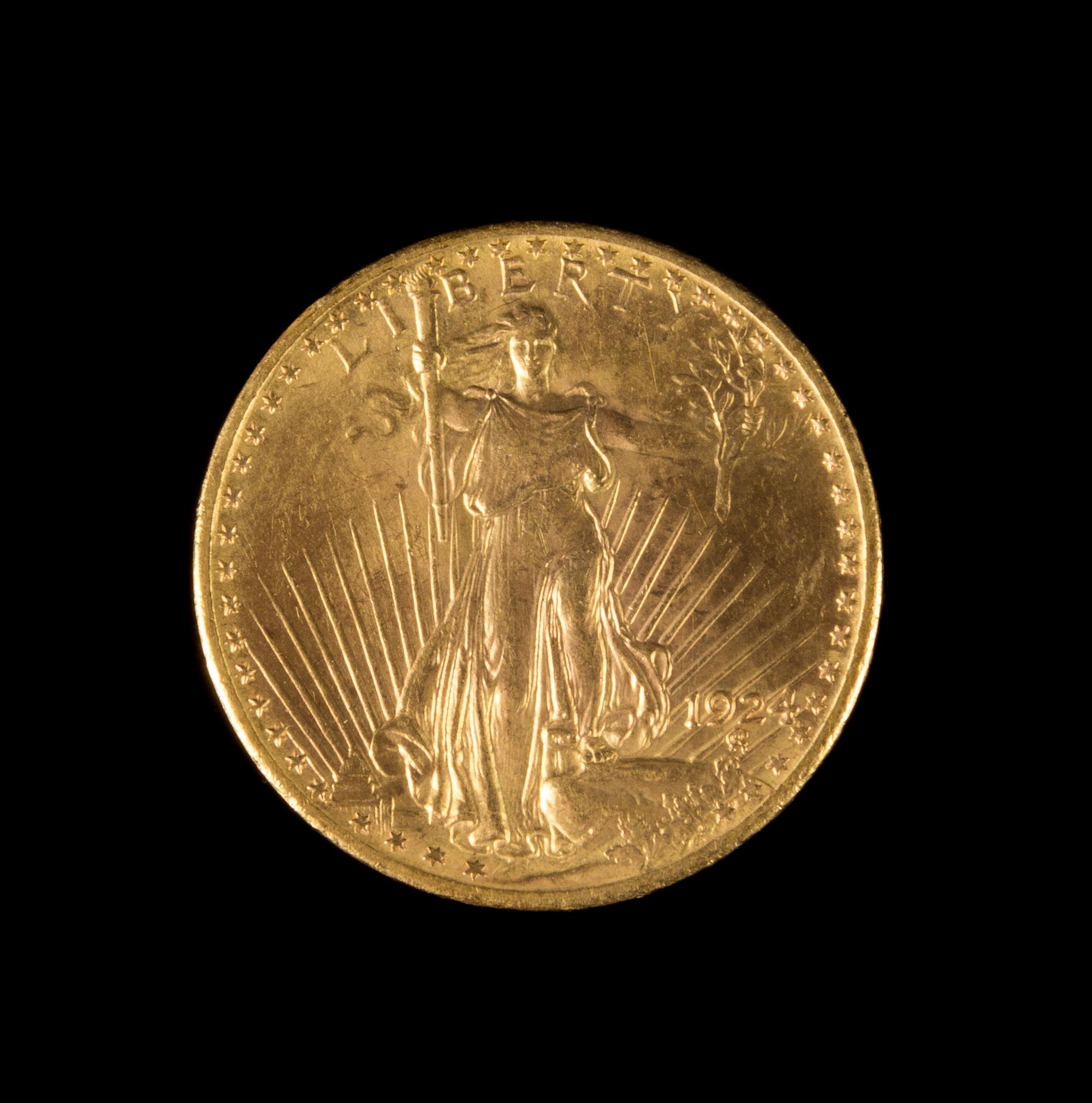 A United States 1924 Saint Gaudens $20 Gold Coin