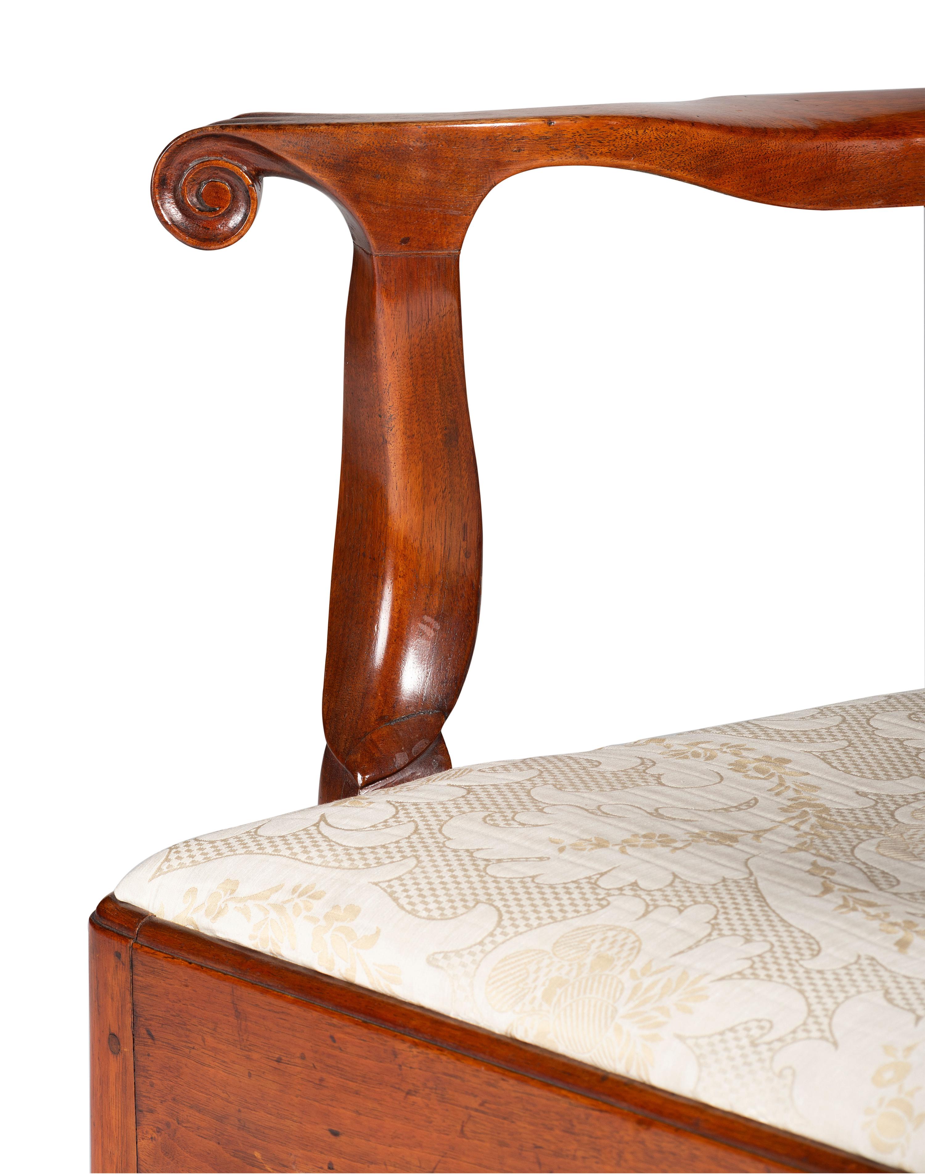 A Queen Anne Carved Walnut Armchair