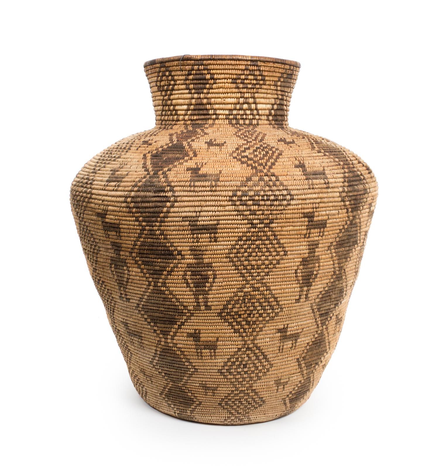 An Apache Pictorial Olla Basket Height 16 1/2 x diameter 13 inches.
