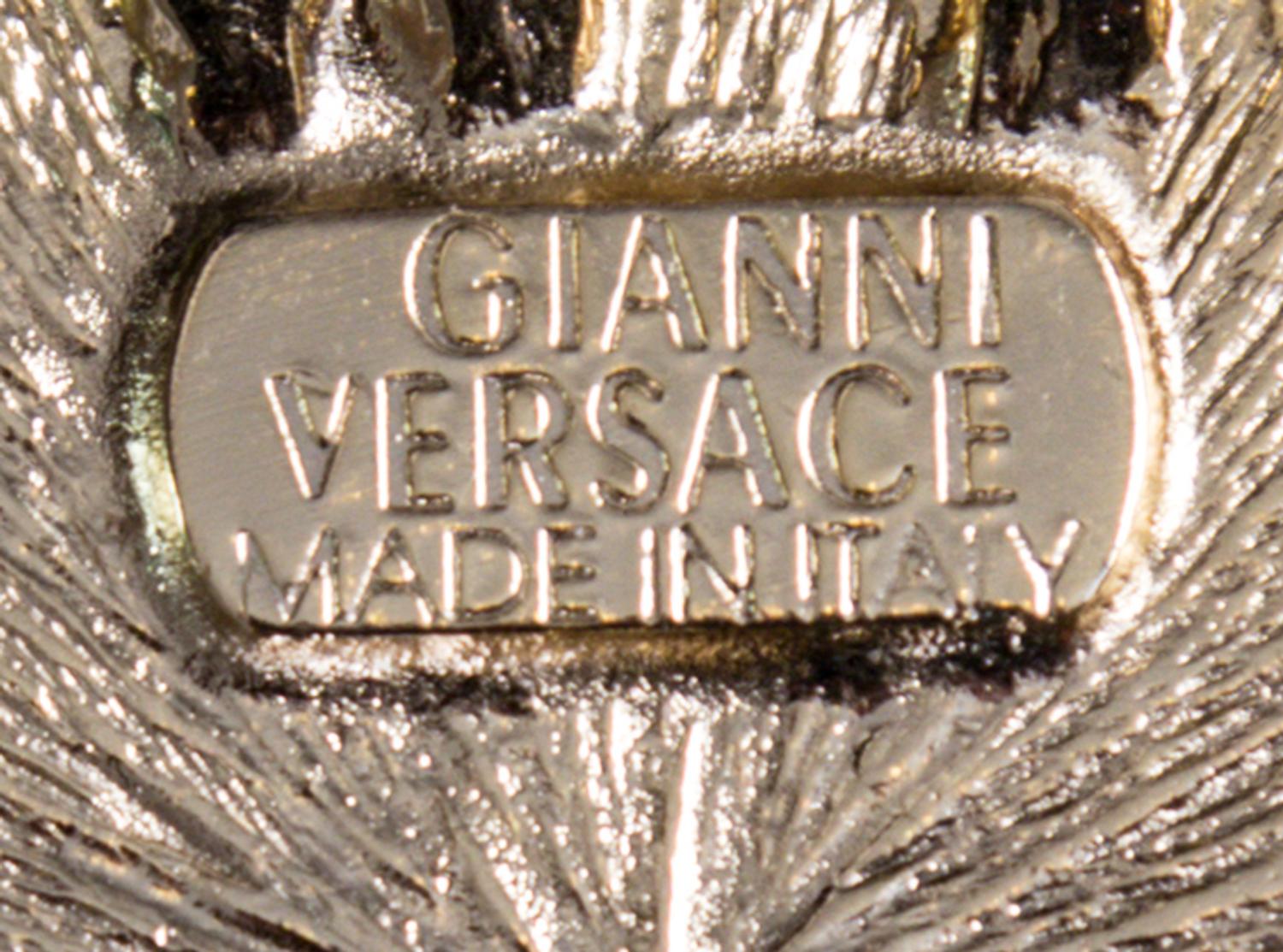 A Gianni Versace Amber Medallion and Rhinestone Greco Link Belt, Length: 61"- 66".