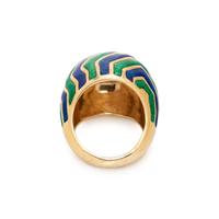 YELLOW GOLD AND ENAMEL RING