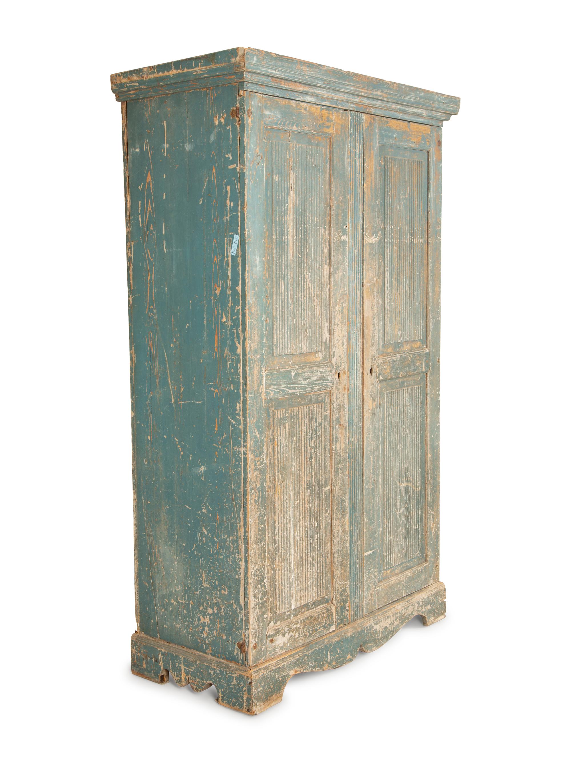A Swedish Gustavian Carved and Painted Armoire — Early 19th Century