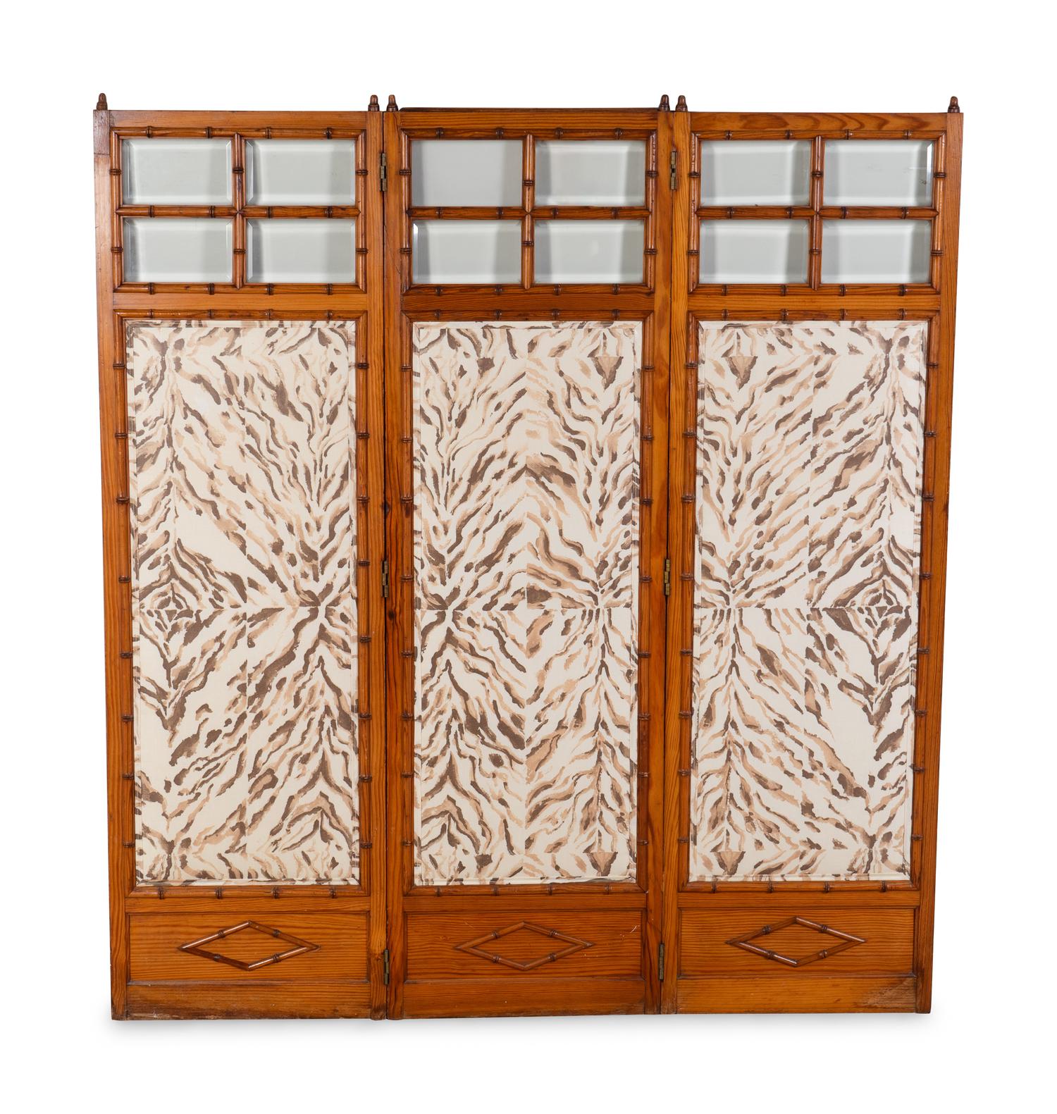 An English Three-Panel Folding Screen — 19TH/20TH CENTURY