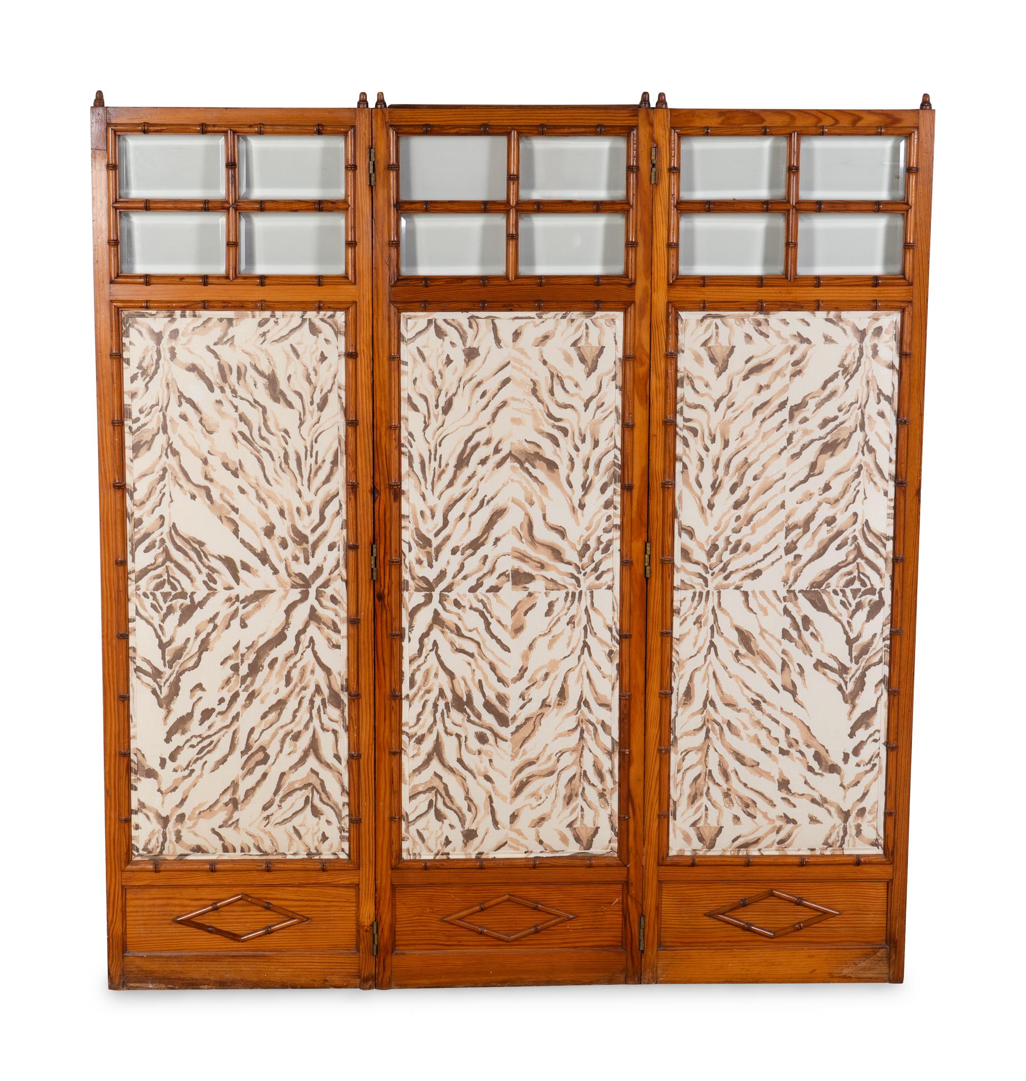An English Three-Panel Folding Screen — 19TH/20TH CENTURY