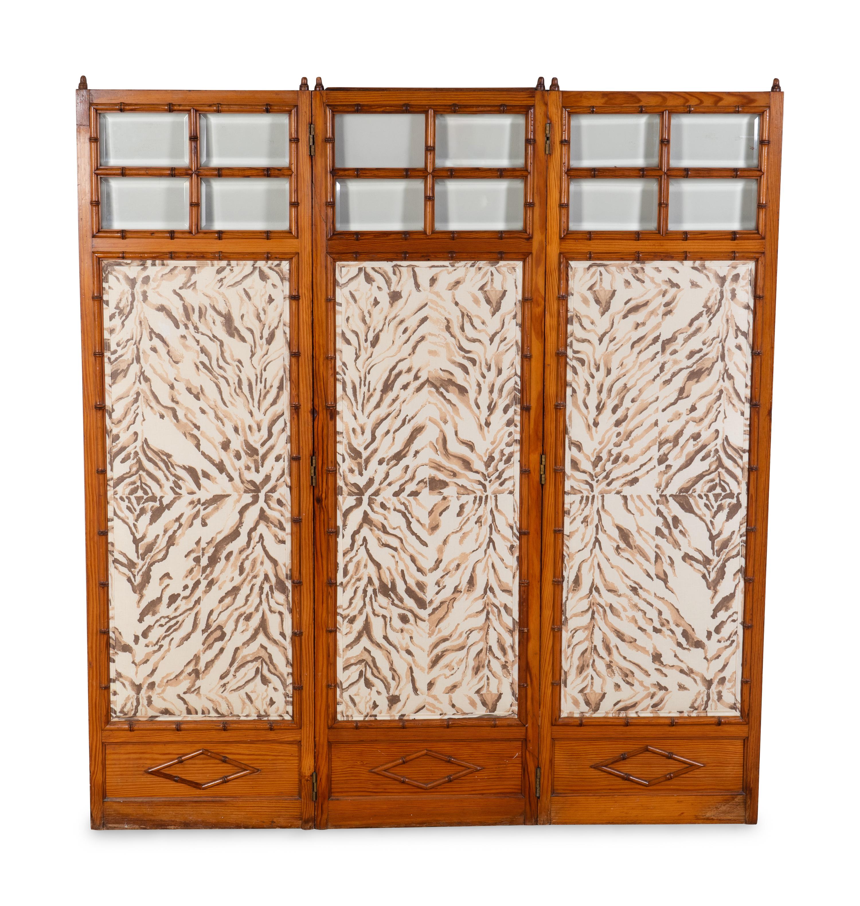 An English Three-Panel Folding Screen — 19TH/20TH CENTURY
